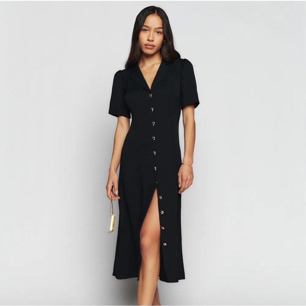 Reformation Wilde Dress Black - Size 12